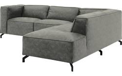 Goossens hoekbank calvin grijs micro leer - 8190317-636-01-gespiegeld