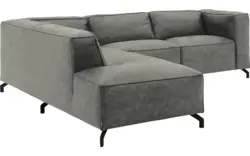 Goossens hoekbank calvin grijs micro leer - 8190317-636-01