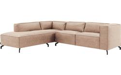 Goossens hoekbank calvin beige micro leer - 8190317-637-02