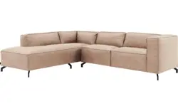 Goossens hoekbank calvin beige micro leer - 8190317-637-01