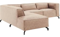 Goossens hoekbank calvin beige micro leer - 8190317-637-01