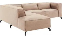Goossens hoekbank calvin beige micro leer - 8190317-637-01