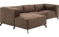 Goossens loungebank calvin bruin micro leer - 8190318-627-01-gespiegeld