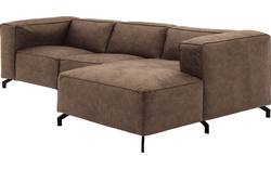 Goossens loungebank calvin bruin micro leer - 8190318-627-01