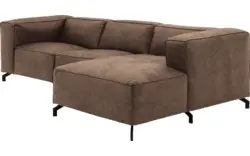Goossens loungebank calvin bruin micro leer - 8190318-627-01