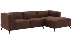 Goossens loungebank calvin bruin micro leer - 8190318-631-01