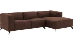 Goossens loungebank calvin bruin micro leer - 8190318-631-01