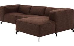 Goossens loungebank calvin bruin micro leer - 8190318-631-01