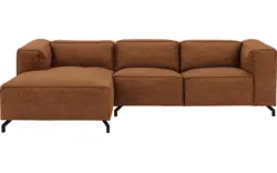 Goossens loungebank calvin bruin micro leer - 8190318-633-01-gespiegeld