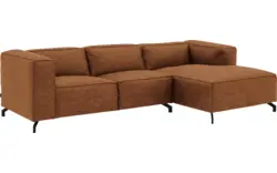 Goossens loungebank calvin bruin micro leer - 8190318-633-01
