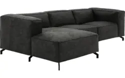 Goossens loungebank calvin grijs micro leer - 8190318-635-01-gespiegeld