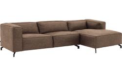 Goossens loungebank calvin bruin micro leer - 8190319-627-02