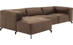 Goossens loungebank calvin bruin micro leer - 8190319-627-01-gespiegeld