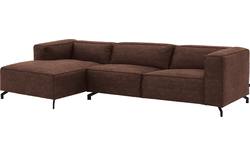 Goossens loungebank calvin bruin micro leer - 8190319-631-01-gespiegeld