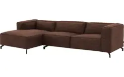 Goossens loungebank calvin bruin micro leer - 8190319-631-01-gespiegeld