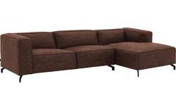 Goossens loungebank calvin bruin micro leer - 8190319-631-02