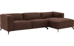 Goossens loungebank calvin bruin micro leer - 8190319-631-01