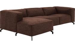 Goossens loungebank calvin bruin micro leer - 8190319-631-01-gespiegeld