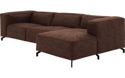 Goossens loungebank calvin bruin micro leer - 8190319-631-01