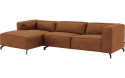 Goossens loungebank calvin bruin micro leer - 8190319-633-02-gespiegeld