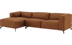 Goossens loungebank calvin bruin micro leer - 8190319-633-01-gespiegeld