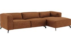 Goossens loungebank calvin bruin micro leer - 8190319-633-02