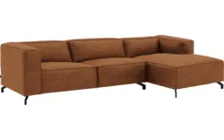 Goossens loungebank calvin bruin micro leer - 8190319-633-01