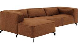 Goossens loungebank calvin bruin micro leer - 8190319-633-01-gespiegeld