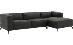 Goossens loungebank calvin grijs micro leer - 8190319-635-01