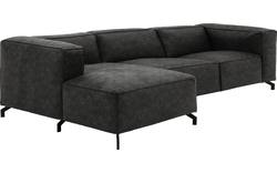 Goossens loungebank calvin grijs micro leer - 8190319-635-01-gespiegeld