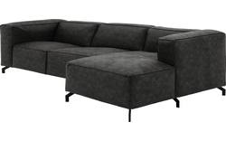 Goossens loungebank calvin grijs micro leer - 8190319-635-01