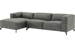 Goossens loungebank calvin grijs micro leer - 8190319-636-01-gespiegeld