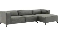 Goossens loungebank calvin grijs micro leer - 8190319-636-01