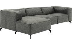 Goossens loungebank calvin grijs micro leer - 8190319-636-01-gespiegeld
