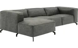 Goossens loungebank calvin grijs micro leer - 8190319-636-01-gespiegeld