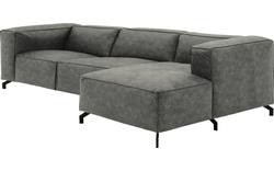 Goossens loungebank calvin grijs micro leer - 8190319-636-01