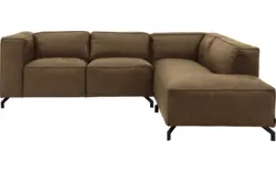 Goossens hoekbank calvin groen micro leer - 8190320-626-01-gespiegeld