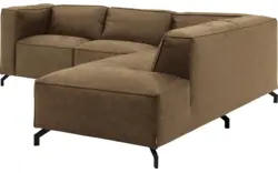 Goossens hoekbank calvin groen micro leer - 8190320-626-01-gespiegeld
