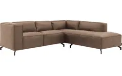 Goossens hoekbank calvin bruin micro leer - 8190320-627-01-gespiegeld