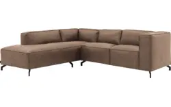 Goossens hoekbank calvin bruin micro leer - 8190320-627-01