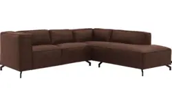 Goossens hoekbank calvin bruin micro leer - 8190320-631-01-gespiegeld