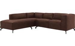 Goossens hoekbank calvin bruin micro leer - 8190320-631-01