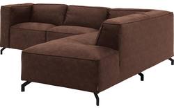 Goossens hoekbank calvin bruin micro leer - 8190320-631-01-gespiegeld