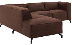 Goossens hoekbank calvin bruin micro leer - 8190320-631-01