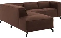 Goossens hoekbank calvin bruin micro leer - 8190320-631-01