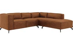 Goossens hoekbank calvin bruin micro leer - 8190320-633-01-gespiegeld