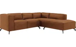 Goossens hoekbank calvin bruin micro leer - 8190320-633-01-gespiegeld
