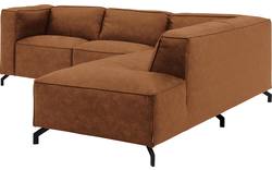 Goossens hoekbank calvin bruin micro leer - 8190320-633-01-gespiegeld