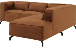 Goossens hoekbank calvin bruin micro leer - 8190320-633-01-gespiegeld