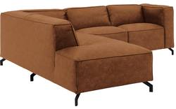 Goossens hoekbank calvin bruin micro leer - 8190320-633-01